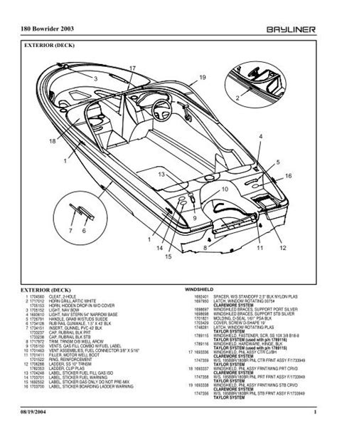 Upper unit. . Bayliner capri parts catalog